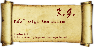 Károlyi Geraszim névjegykártya